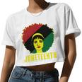 Black Queen Juneteenth Celebrate Freedom Tshirt Women Cropped T-shirt