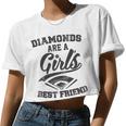 Diamonds Are A Girl's Friend Baseball Female Women Cropped T-shirt