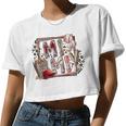 Retro Leopard Baseball Mimi Baseball Lover Women Cropped T-shirt
