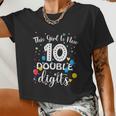10Th Birthday This Girl Is Now 10 Double Digits Women Cropped T-shirt