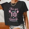 10Th Birthday Girls This Girl Is Now 10 Double Digits Women Cropped T-shirt