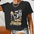 50 & Fabulous 50 Years Old 50Th Birthday Diamond Crown Shoes Tshirt Women Cropped T-shirt