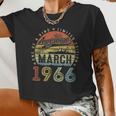 58 Year Old Vintage March 1966 58Th Birthday Women Women Cropped T-shirt