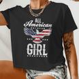 All American Girl 4Th Of July Patriotic Eagle Women Cropped T-shirt