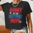 Aunt Of The Birthday Boy Costume Spider Web Birthday Party Women Cropped T-shirt