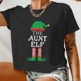The Aunt Elf Matching Family Group Christmas Pajama Women Cropped T-shirt
