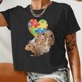 Autism Awareness Mommy Squirrel With Baby Puzzle Heart Love Women Cropped T-shirt