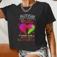 Autism Manual Mom Who Never Gives Up Women Cropped T-shirt