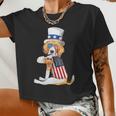 Beagle Dog Merica 4Th Of July Usa American Flag Men Women Women Cropped T-shirt