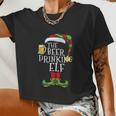 The Beer Drinking Elf Family Matching Christmas Pajama Women Cropped T-shirt