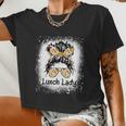 Bleached Lunch Lady Messy Hair Woman Bun Lunch Lady Life V2 Women Cropped T-shirt