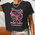 Blessed To Be Called Pink Women Heart Breast Cancer Survivor Women Cropped T-shirt