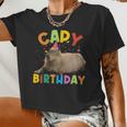 Capy Birthday Capybara Animals Boys Girls Birthday Women Cropped T-shirt