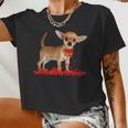 Chihuahua Valentine's Day Dog Dad Dog Mom Flowers Women Cropped T-shirt