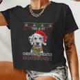 This Is My Christmas Sweater Dalmatian Santa Scarf Ugly Xmas Women Cropped T-shirt