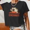 Cincinnati Soccer Queen City Skyline Futbol Fan Women Cropped T-shirt