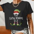 Coffee Drinking Elf Group Christmas Pajama Party Women Cropped T-shirt