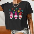 Cute Gnomes Holding Hearts Valentines Day Boys Girls Women Cropped T-shirt