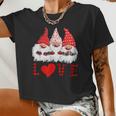 Cute Gnomes Love Plaid Cute Sweet Valentine Classic Women Women Cropped T-shirt