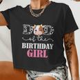 Dad Of The Birthday For Girl Cow Farm Birthday Cow Daddy St Women Cropped T-shirt