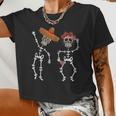 Dia De Los Muertos Day Of Dead 2021 Skull Dancing Women Women Cropped T-shirt