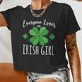 Everyone Loves An Irish Girl St Patricks Day Shamrock Women Cropped T-shirt