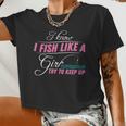 Fish Like A Girl Try To Keep Up Tshirt Women Cropped T-shirt
