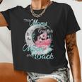 Flamingo This Mams Loves Her Grandkids To The Moon And Back Women Cropped T-shirt