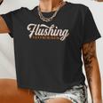 Flushing Queens Cool Retro Nyc Script Women Cropped T-shirt