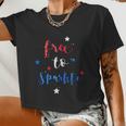 Free To Sparkle Girl Shirt Women 4Th Of July Sparklers Women Cropped T-shirt