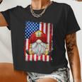 4Th Of July Gnome Patriotic American Flag Firefighter Women Cropped T-shirt