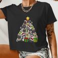 Christmas French Bulldog Pajama Shirt Tree Dog Xmas Women Cropped T-shirt