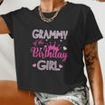 Grammy Of The Birthday Girl Cute Pink Women Cropped T-shirt