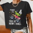KidsRex Dinosaur Monster Truck 4Th Birthday Boys And Girls Women Cropped T-shirt