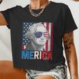 George Washington 4Th Of July Merica Men Women American Flag Women Cropped T-shirt
