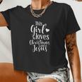 This Girl Loves Christmas And Jesus For Christians Women Cropped T-shirt
