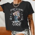 Girls Rock And Roll Music Graphic Novelty & Cool s Women Cropped T-shirt