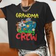 Grandma Birthday Crew Outer Space Planets Universe Party Women Cropped T-shirt