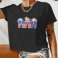 Happy 4Th Of July Flip Flops American Flag Women Cropped T-shirt