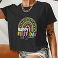 Happy First Day Of School Teacher Back To School Rainbow Women Cropped T-shirt