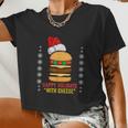 Happy Holidays With Cheese Shirt Christmas Cheeseburger Women Cropped T-shirt