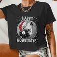 Happy Howlidays Shirt Christmas Wolf Women Cropped T-shirt