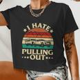 I Hate Pulling Out Camping Trailer Retro Travel Women Cropped T-shirt
