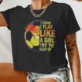 I Know I Play Like A Girl Try To Keep Up Soccer Player Women Cropped T-shirt