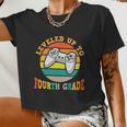 Leveled Up To 4Th Grade First Day Of School Back To School Women Cropped T-shirt