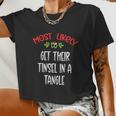 Most Likely To Christmas Get Their Tinsel In A Tangle Family Group Women Cropped T-shirt