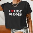 I Love Hot Moms Tshirt Red Heart Love Moms V2 Women Cropped T-shirt