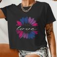 Love Sunflower Floral Lgbt Bisexual Pride Month Women Cropped T-shirt