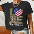 Love Our Veterans Day Proud Military Us Flag Men Women Women Cropped T-shirt