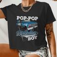 Mens Popgiftpop Of The Birthday Boy Monster Truck Birthday Women Cropped T-shirt